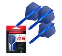 Target Darts Plumas y Cañas Integradas K Flex, No.6 Azul (Corto) | Paquete de 3 K-Flex - No.6, Kflex, Pluma y Caña Moldeadas Todo en Uno | Accesorios Profesionales para Dardos