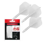 Target Darts Plumas y Cañas Integradas K Flex, No.6 Blanco (Corto) | Paquete de 3 K-Flex - No.6, Kflex, Pluma y Caña Moldeadas Todo en Uno | Accesorios Profesionales para Dardos