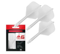 Target Darts Plumas y Cañas Integradas K Flex, No.6 Blanco (Intermedio) | Paquete de 3 K-Flex - No.6, Kflex, Pluma y Caña Moldeadas Todo en Uno | Accesorios Profesionales para Dardos