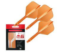 Target Darts Plumas y Cañas Integradas K Flex, No.6 Naranja (Intermedio) | Paquete de 3 K-Flex - No.6, Kflex, Pluma y Caña Moldeadas Todo en Uno | Accesorios Profesionales para Dardos