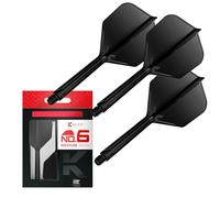 Target Darts Plumas y Cañas Integradas K Flex, No.6 Negro (Medio) | Paquete de 3 K-Flex - No.6, Kflex, Pluma y Caña Moldeadas Todo en Uno | Accesorios Profesionales para Dardos