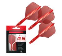Target Darts Plumas y Cañas Integradas K Flex, No.6 Rojo (Corto) | Paquete de 3 K-Flex - No.6, Kflex, Pluma y Caña Moldeadas Todo en Uno | Accesorios Profesionales para Dardos