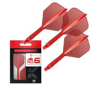 Target Darts Plumas y Cañas Integradas K Flex, No.6 Rojo (Intermedio) | Paquete de 3 K-Flex - No.6, Kflex, Pluma y Caña Moldeadas Todo en Uno | Accesorios Profesionales para Dardos