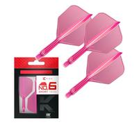 Target Darts Plumas y Cañas Integradas K Flex, No.6 Rosa (Corto) | Paquete de 3 K-Flex - No.6, Kflex, Pluma y Caña Moldeadas Todo en Uno | Accesorios Profesionales para Dardos
