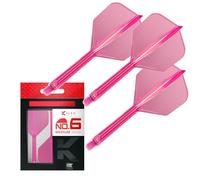 Target Darts Plumas y Cañas Integradas K Flex, No.6 Rosa (Medio) | Paquete de 3 K-Flex - No.6, Kflex, Pluma y Caña Moldeadas Todo en Uno | Accesorios Profesionales para Dardos