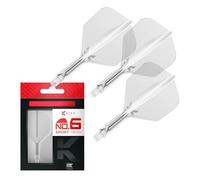 Target Darts Plumas y Cañas Integradas K Flex, No.6 Transparente (Corto) | Paquete de 3 K-Flex - No.6, Kflex, Pluma y Caña Moldeadas Todo en Uno | Accesorios Profesionales para Dardos