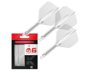 Target Darts Plumas y Cañas Integradas K Flex, No.6 Transparente (Intermedio) | Paquete de 3 K-Flex - No.6, Kflex, Pluma y Caña Moldeadas Todo en Uno | Accesorios Profesionales para Dardos