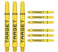 Target Darts Pro Grip Tag Shaft (9 Pack) Varillas Multipack, Accesorios Dardos Profesionales, Set Varillas Dardos - Negra y Amarilla, Longitud Media(47.5mm)