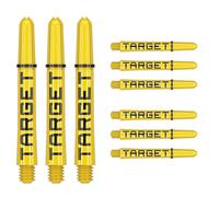 Target Darts Pro Grip Tag Shaft (9 Pack) Varillas Multipack, Accesorios Dardos Profesionales, Set Varillas Dardos - Negra y Amarilla, Longitud Intermedia(40.5mm)