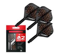Target Darts Raymond Van Barneveld K Flex Flights and Shaft System, No.2 (Corto, 19mm) | Pack de 3 Kflex All In One Flights, Player Edition Accesorios para Dardos | Potencia K-Flex Dart