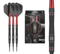 Target Darts Scope Punta Blanda, Set Dardos 90% Tungsteno, Cañón 11-19G | Dardos Rojos y Negros, Set Dardos con Puntas Pixel, Dardos Electrónicos, Dardos Punta Blanda