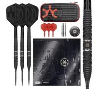 Target Darts Star Wars Darth Vader 95% Tungsteno Punta de Acero Dardos, 22G | Puntas Black Swiss Storm, Varillas y Plumas K-Flex N.º 2/N.º 6 Rojas y Negras, Suiza Premium y Cartera Takoma