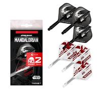 Target Darts Star Wars Mandalorian K Flex Integrado Dardo Vuelos y Ejes | Personaje Inspirado Paquete de 6 K-Flex, N.º 2 | Disney K-Flex Accesorios, Corto (19mm)