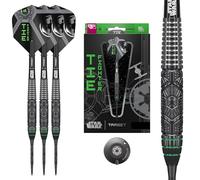 Target Darts Star Wars Tie Fighter 90% Tungsteno Punta de Acero Dardos, 23G/24G/25G | Puntas Swiss Storm de Onyx Negro, Varillas Pro Grip, Plumas Tie-Fighter N.º 6 Pro Ultra y Herramienta Swiss Point