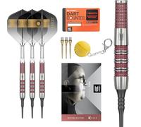 Target Darts Stephen Bunting 95K Set de Dardos de Punta Blanda, 19G | Dardos Kflex Flights & Shafts, The Bullet Player Edition 95% Tungsten, Nano Swiss Steel Tip Conversion Points y llavero premium SP