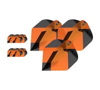 Target Darts Tag Flights - Target Tag Flights (Pack de 9) Plumas Multipack, Accesorios para Dardos Profesionales, Juego de Plumas para Dardos - NO.2 Forma, Negro and Naranja