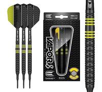 Target Darts Vapor 8-Juego de Dardos de Punta Suave, 19 g, Color Negro y Amarillo