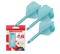 Target Japan Aguamarina K Flex Dardos Vuelos y Ejes Sistema, N.º 6 | Paquete de 3 Kflex Todo En Uno Flight, JPN Exclusivos Accesorios | K-Flex Dardo Vástago - Intermedio