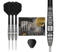 Target Japan Black Marque PW 2.0 Swiss Point Punta de Acero Dardos con y Kflex, 24G | Juego de Dardos con 90% de Tungsteno, Plumas y Varillas K-Flex, Puntas Swiss Nano, Jugador Tan Phuay Wei
