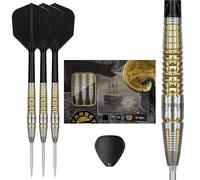 Target Japan Black Marque Warrior Dardos con Punta de Acero y Kflex, 25G | Juego de Dardos con 90% de Tungsteno, Plumas K-Flex y Varillas N.º 6, Puntas Nano Swiss, Jugador Lee Tae Kyung