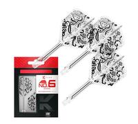 Target Japan Diamond Sistema de Flechas y Plumas Smash K Flex Dart, No.6 | Paquete de 3 Plumas Kflex All In One, Edición para Jugadores Kosuzu Iwao Accesorios Dardos | K-Flex Dart- Intermedio (26mm)