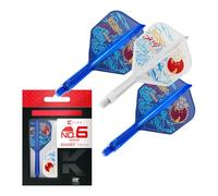 Target Japan K-Flex Rising Sun Haruki Muramatsu No.6 Plumas y Cañas para Dardos KFlex | Pack de 3 Accesorios K Flex Player Edition | Cañas para Dardos KFlex, Corto (19mm)