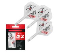 Target Japan K Flex Sistema de Plumas y Astillas para Dardos, No.2 | Paquete de 3 Kflex All In One Flight, Blanco Accesorios para Dardos Paul LIM | Varilla para Dardos K-Flex - Corto (19mm)