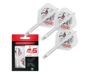 Target Japan K Flex Sistema de Plumas y Astillas para Dardos, No.6 | Paquete de 3 Kflex All In One Flight, Blanco Accesorios para Dardos Paul LIM | Varilla para Dardos K-Flex - Corto (19mm)