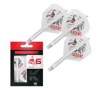 Target Japan K Flex Sistema Plumas y Astillas para Dardos, No.2 Estándar/No.6 Forma | Paquete de 3 Kflex All In One Flight, Blanco Accesorios Dardos Paul LIM | Dardos K-Flex - Corto/Intermedio/Medio