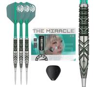 Target Japan Mikuru Suzuki The Miracle G6 90% Juego de Dardos de Punta de Acero Tungsteno K-Flex Swiss Point, 23G | Vuelo de Dardos KFlex, Puntas Nano Swiss Storm, Puntas de Dardos de Acero Plateadas