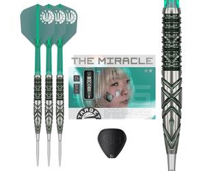 Target Japan Mikuru Suzuki The Miracle G6 90% Juego de Dardos de Punta de Acero Tungsteno K-Flex Swiss Point, 23G | Vuelo de Dardos KFlex, Puntas Nano Swiss Storm, Puntas de Dardos de Acero Plateadas