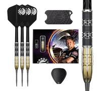 Target Japan Pyro G11 Dardos con Punta de Acero y Kflex, 22G | Juego de Dardos con 90% de tungsteno, Plumas K-Flex y Varillas No.6, Punta Swiss Point Storm Surge, Jugador Mitsumasa Hoshino Gen 11