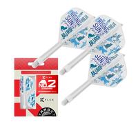 Target Japan Rising Sun K Flex Dardos Vuelos y Ejes Sistema, N.º 2 | Paquete de 3 Kflex odo En Uno Vuelos, Haruki Muramatsu Accesorios | K-Flex Dart Stem - Intermedio