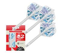 Target Japan Rising Sun K Flex Dardos Vuelos y Ejes Sistema, N.º 2 | Paquete de 3 Kflex odo En Uno Vuelos, Haruki Muramatsu Accesorios | K-Flex Dart Stem - Medio