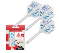 Target Japan Rising Sun K Flex Dardos Vuelos y Ejes Sistema, N.º 6 | Paquete de 3 Kflex odo En Uno Vuelos, Haruki Muramatsu Accesorios | K-Flex Dart Stem - Medio