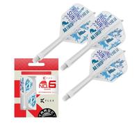 Target Japan Rising Sun K Flex Dardos Vuelos y Ejes Sistema, N.º 6 | Paquete de 3 Kflex odo En Uno Vuelos, Haruki Muramatsu Accesorios | K-Flex Dart Stem - Intermedio