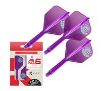 Target Japan Sistema de Plumas y Varillas K Flex Dart, No.6 | Pack de 3 Accesorios para Dardos Kflex All In One Flight, Edición Limitada Morada | Vástago para Dardos K-Flex - Intermedio (26mm)