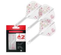 Target Japan K-Flex Smash Clear Integrado Vuelos y Ejes, N.º 2 Estándar - Intermedio (26mm) | K Flex Junya Koikawa, Diseño Dragón y Flor, Paquete de 3 KFlex, Accesorios Profesionales para Dardos