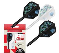 Target Japan Zenith K Flex Dardo Vuelos y Eje Sistema, N.º 6 | Paquete de 3 Kflex Todo En Uno Vuelo, Player Edición Tung Suk Dardos Accesorios | K-Flex Dardo Tallo - Medio (33mm)