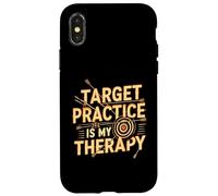 Target Practice Is My Therapy Archery Bow Arrow Carcasa para iPhone X/XS