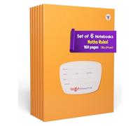 TARGET PUBLICATIONS Cuadernos de matemáticas con líneas rayadas, 18 x 24 cm, copia de escritura, 160 páginas, útil para la escuela y la oficina, paquete de 6 libros