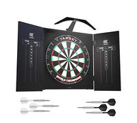 TARGET ARC Lighting System Home Cabinet Set-Includes World Champions Dartboard and 2 Sets of Darts Juego de gabinete de Diana, Unisex, Negro, Estándar