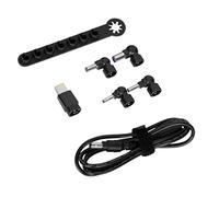 Targus ACC1134GLX Kit de Accesorios de alimentación de 90W Legacy (Cable de CC a Punta + 5 Puntas + Barra de Almacenamiento) - 1,8M - Negro