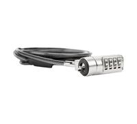 Targus Candado de seguridad DEFCON, candado con cable de acero galvanizado, candado antirrobo con combinación numérica - Gris, ASP66GLX-S