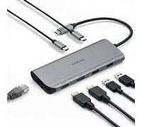Targus Dock móvil de vídeo Dual con 140W EPR Power Pass-Through, Dual HDMI 4K @60Hz, 2X USB-C y 2X USB-A 10Gbps, Gigabit Ethernet, Ecosmart Design DOCK427GL