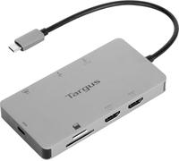 Targus Docking Station USB-C Dual HDMI 4K con Fuente de alimentación Pass-Thru de 100W, hub multipuerto Compatible con 2 monitores 4K UHD, estación Base - Gris, DOCK423EU