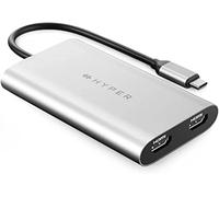 Targus Hyper HDM1H Adaptador HDMI USB C HyperDrive 4K para MacBook M1/M2 con 2 HDMI Puertos Duradero y Funcional- Gris