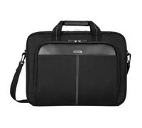 Targus Slim Briefcase with Crossbody Shoulder Bag, Maletín de Transporte para portátil clásico de 16", Black, 15.6"