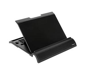 Targus Soporte para portátil Ergo antimicrobiano, soporte plegable y antideslizante con 3 posiciones, elevador para portátil con cinta para los cables - Negro, AWE802AMGL