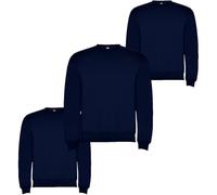 TARIF Sudadera Roly Hombre sin Capucha, Sudadera Básica de Algodón para Trabajo o Diario Pack de 1, 3 o 5 Unidades, Sudaderas Hombres (FR/ES, Letras, XL, Regular, Regular, 3, Marino)